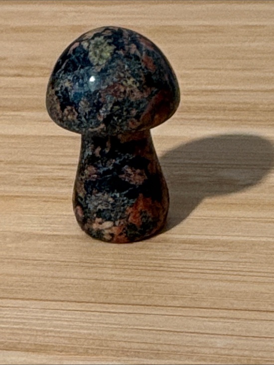 Other - Red Spectrolite Stone Mushroom Sculpture - Mini Decorative Home Art